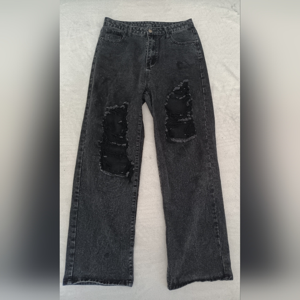 Shein distressed black jeans